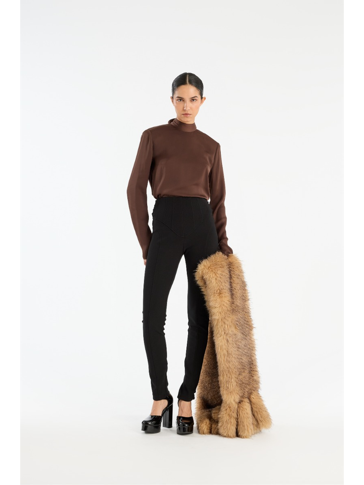 Bruine klassieke blouse Rotate