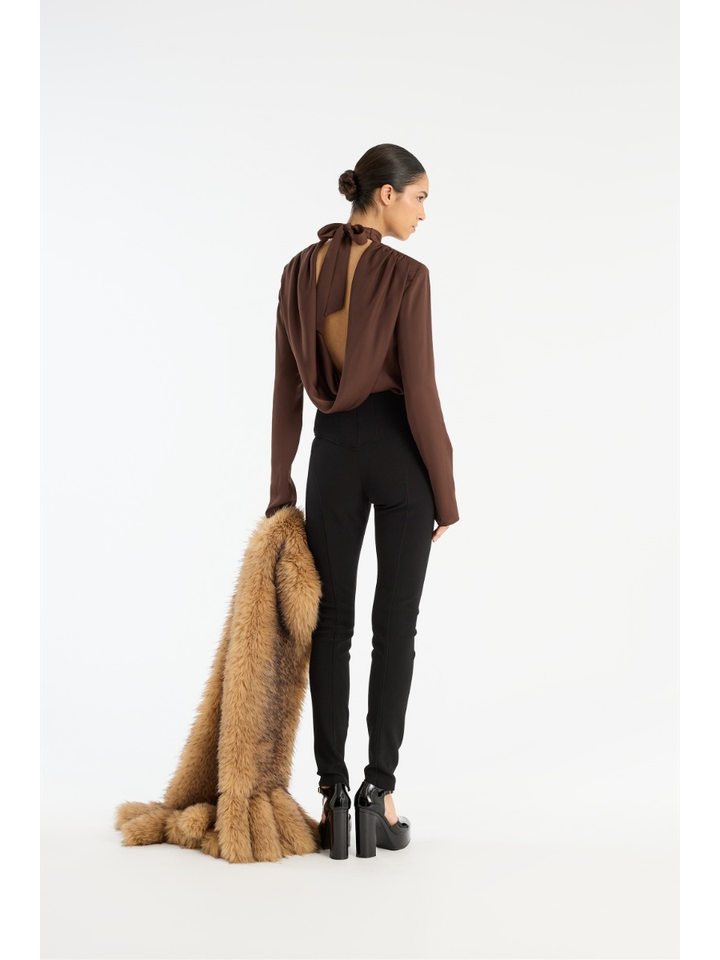 Bruine klassieke blouse Rotate