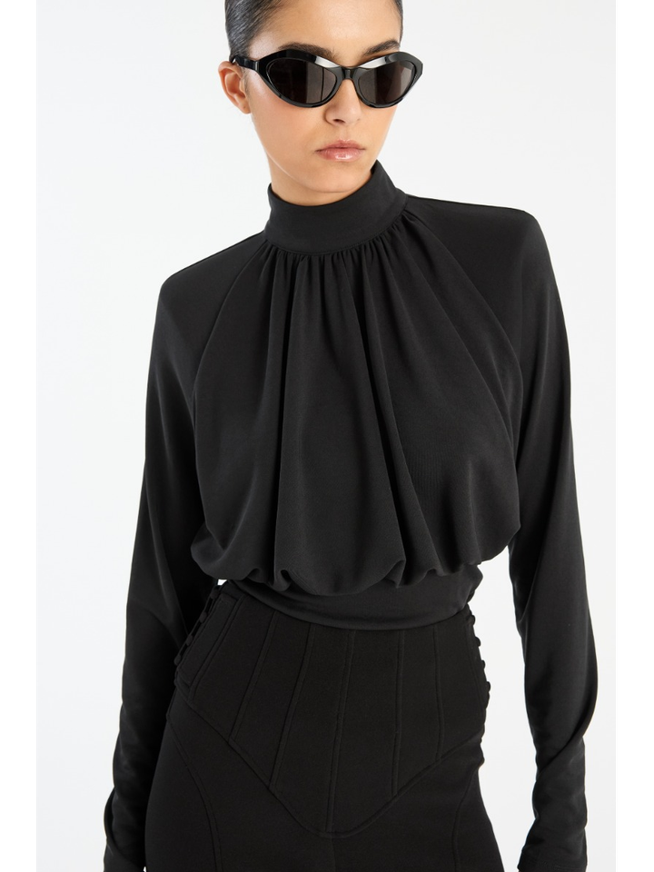 Getailleerde zwarte blouse Rotate