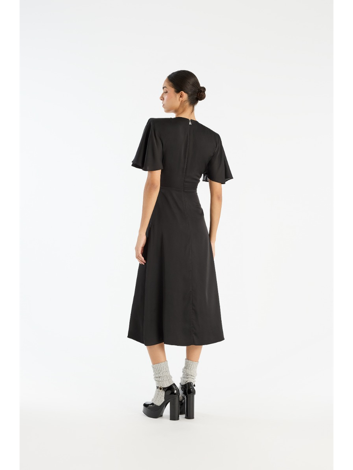 Zwart casual kleed Rotate