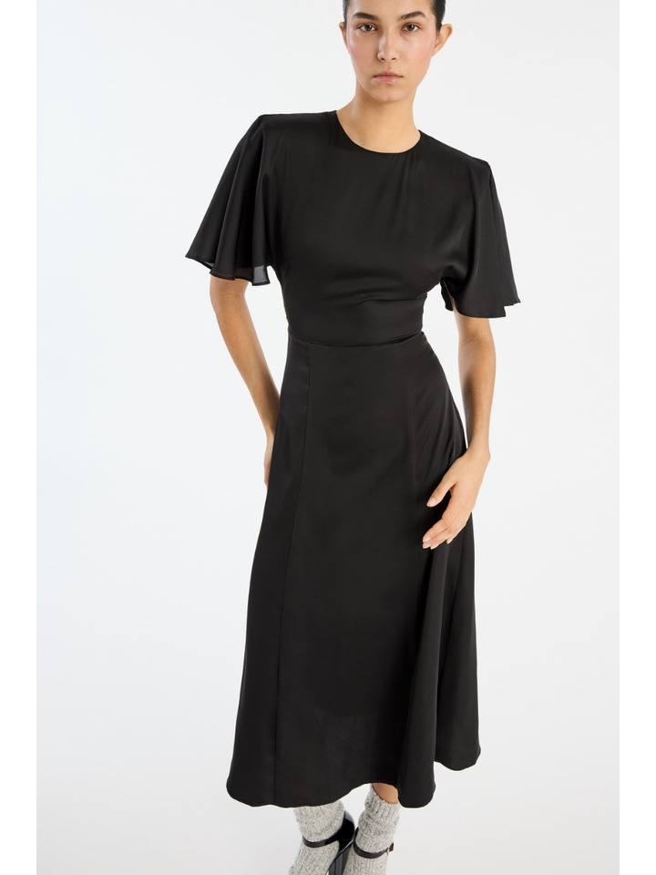 Zwart casual kleed Rotate