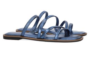 Cycleur de Luxe Blauwe metallic slippers