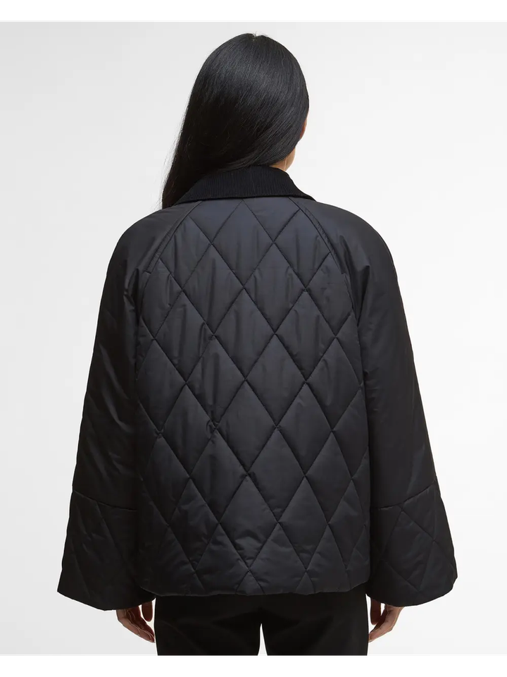 Zwarte padded jas met gouden details Martha Barbour