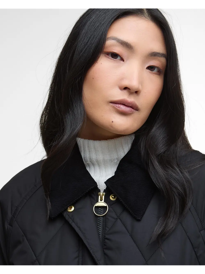 Zwarte padded jas met gouden details Martha Barbour