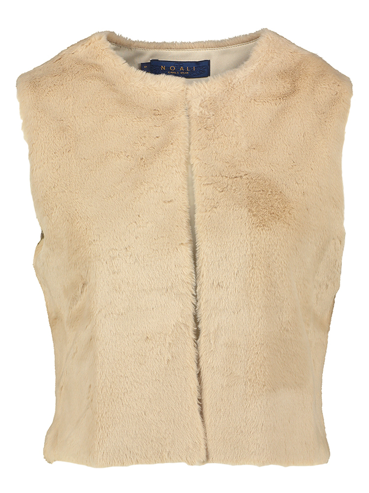 Vanille kleurige faux fur bodywarmer Bovul Noali 