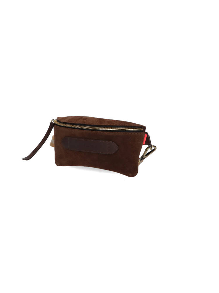 Bruine lederen suede crossbody Marie Martens