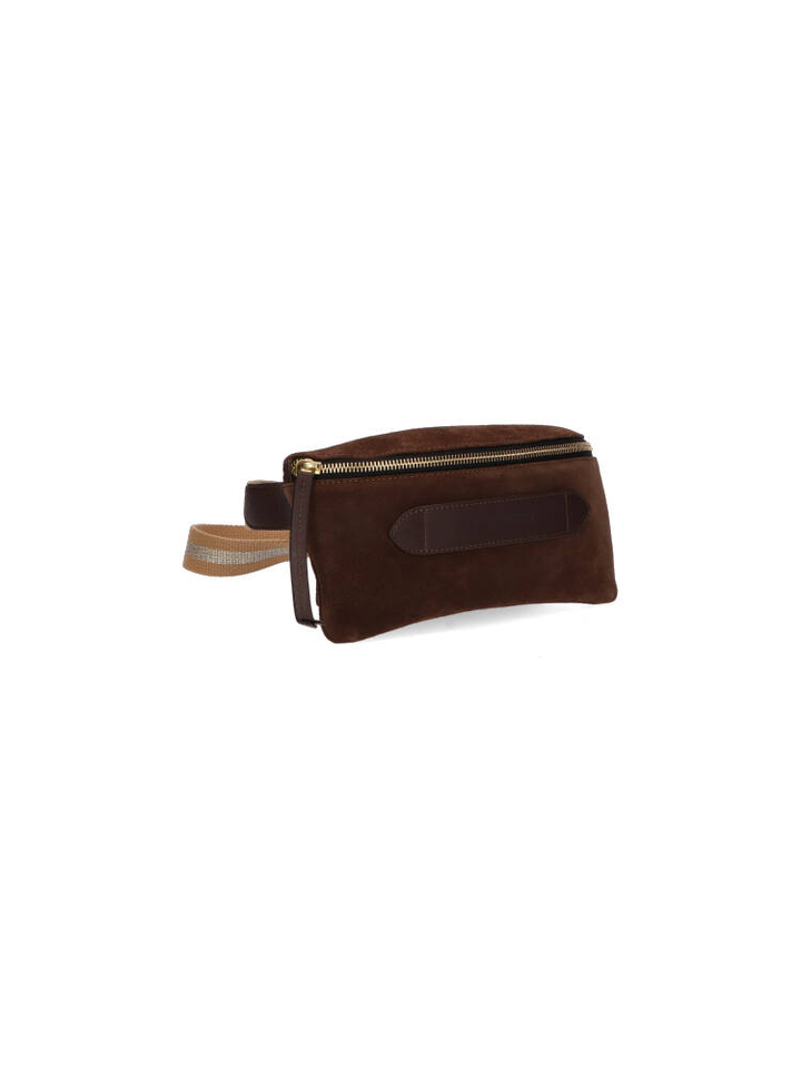 Bruine lederen suede crossbody Marie Martens