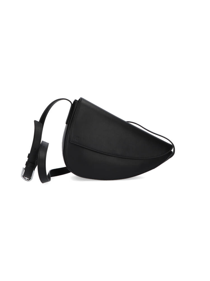 Zwarte lederen crossbody Rebel Kaai