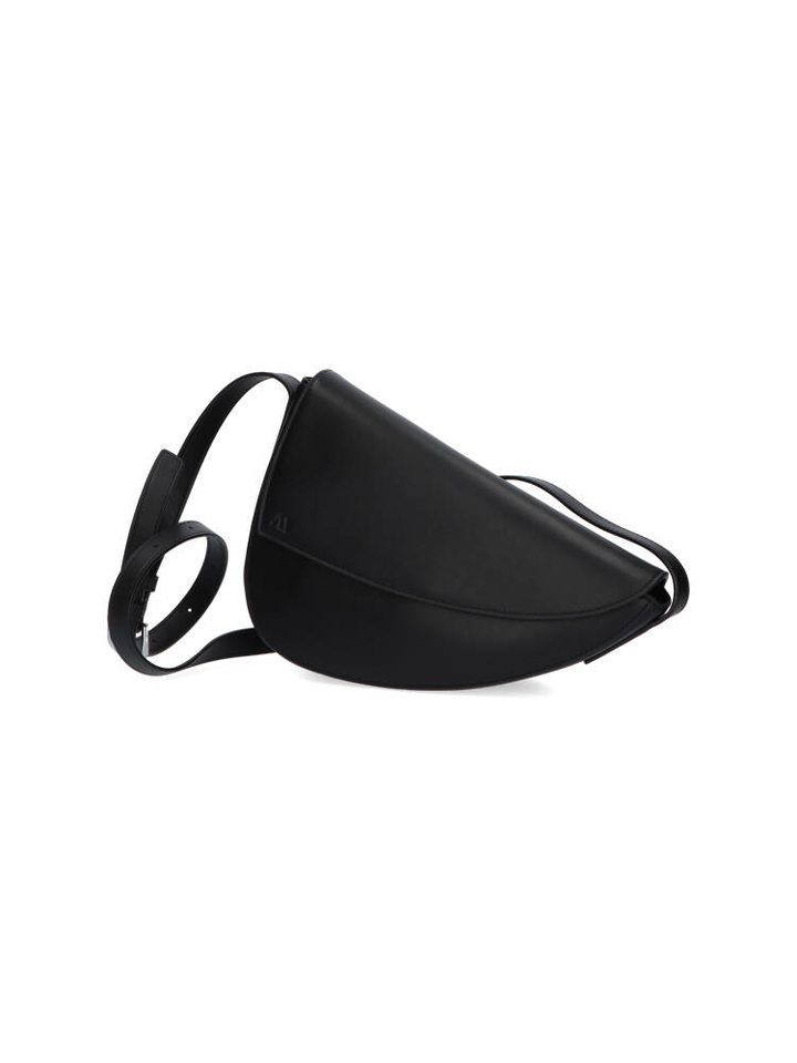 Zwarte lederen crossbody Rebel Kaai