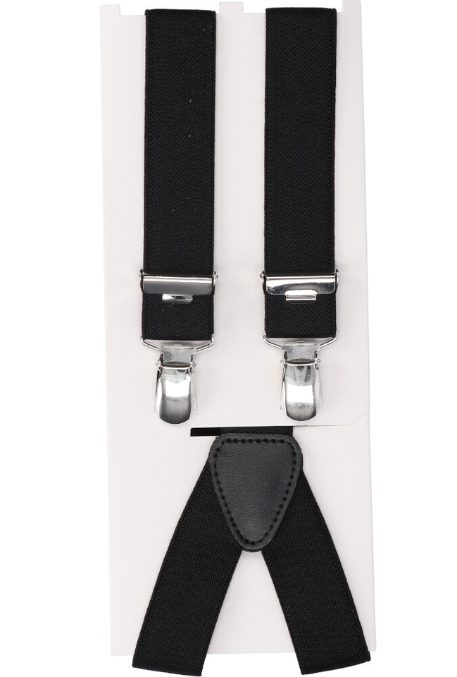 Zwartkleurige bretellen met zilverkleurige sluitingen Profuomo Michaelis