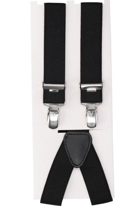 Zwartkleurige bretellen met zilverkleurige sluitingen Profuomo Michaelis