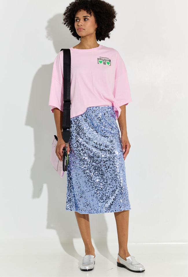 Blauwe rok in pailetten met elastiek Jaino Baum Und Pferdgarten 