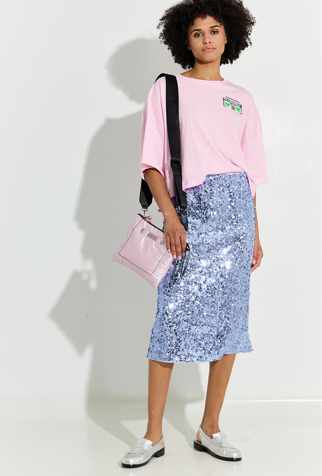 Blauwe rok in pailetten met elastiek Jaino Baum Und Pferdgarten 