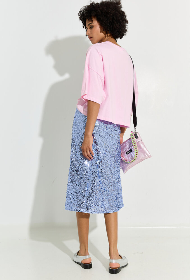 Blauwe rok in pailetten met elastiek Jaino Baum Und Pferdgarten 