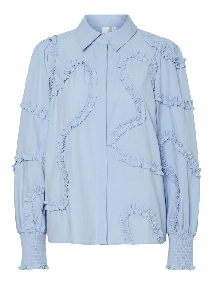 Lichtblauwe katoenen bloes met detail Yastrima Y.A.S 