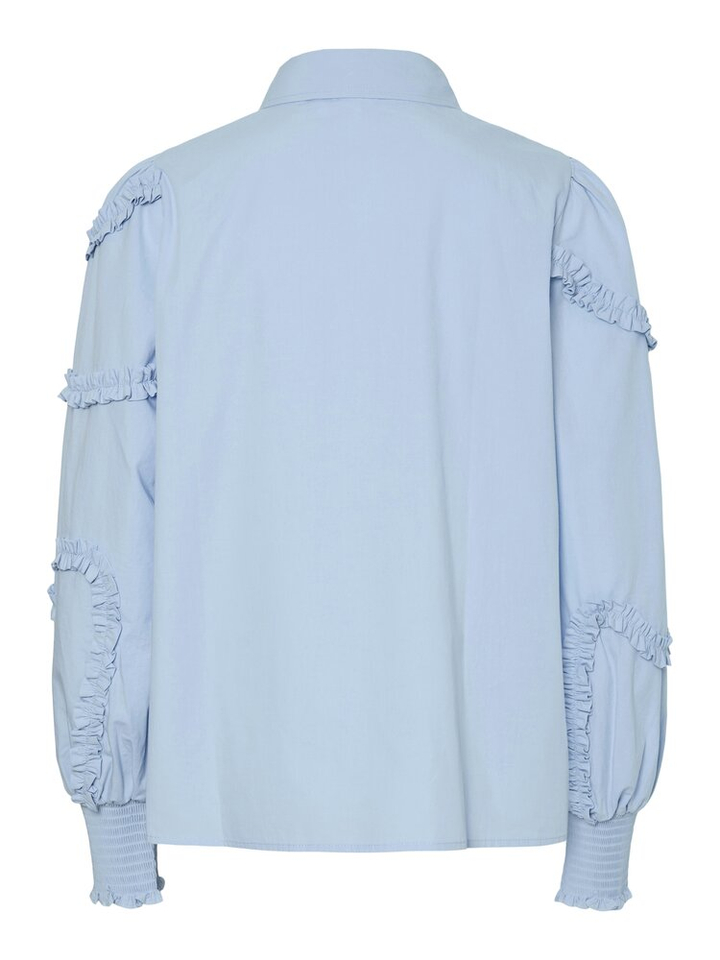 Lichtblauwe katoenen bloes met detail Yastrima Y.A.S 