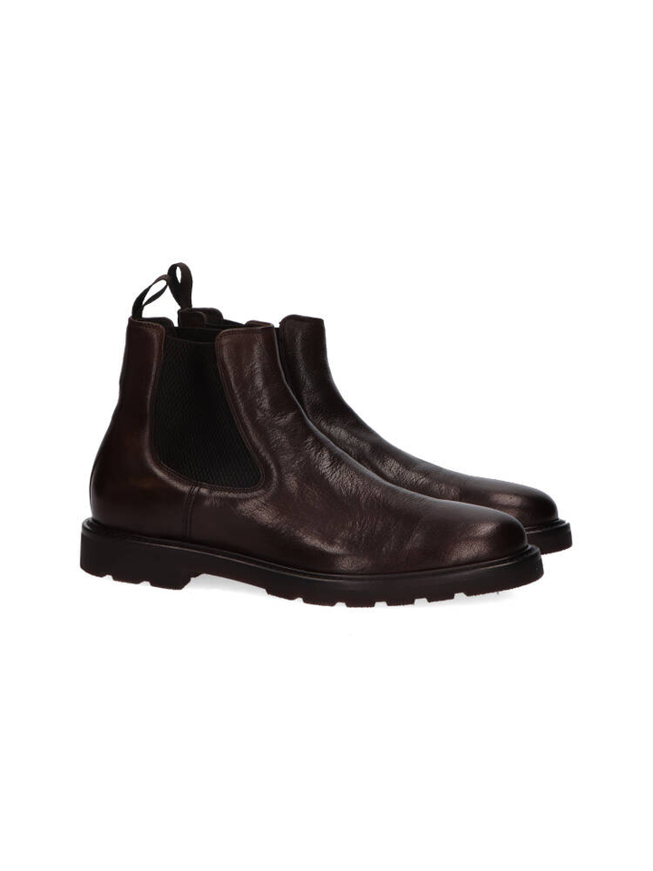 Donkerbruine lederen boots Rossano Bisconti