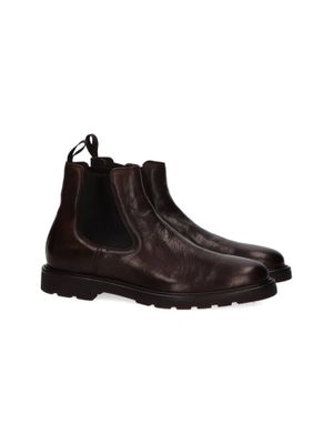 Donkerbruine lederen boots Rossano Bisconti