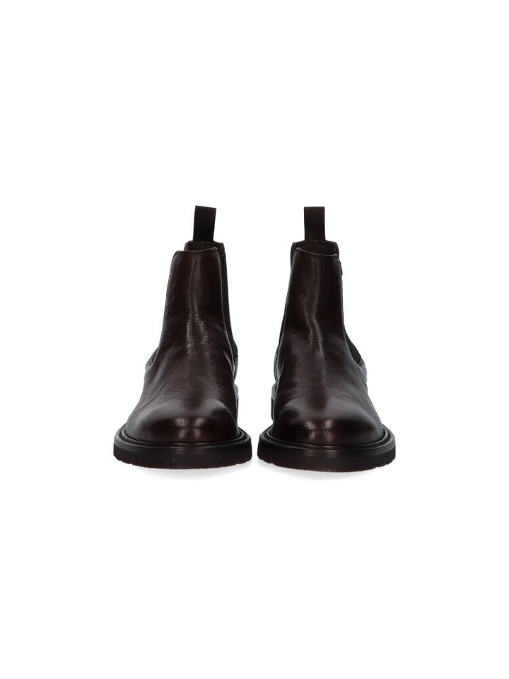 Donkerbruine lederen boots Rossano Bisconti