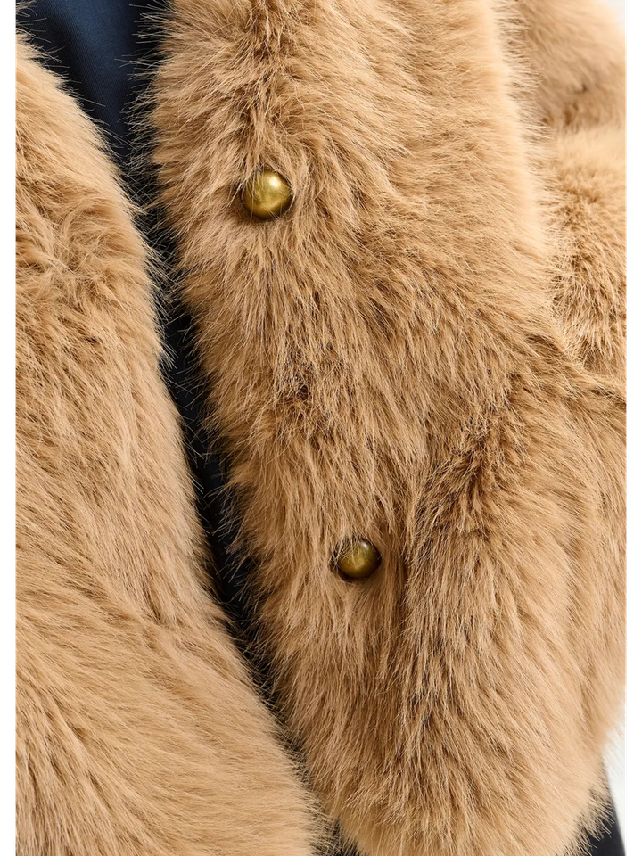 Bruine jas van imitatiebont Ijacket Essentiel