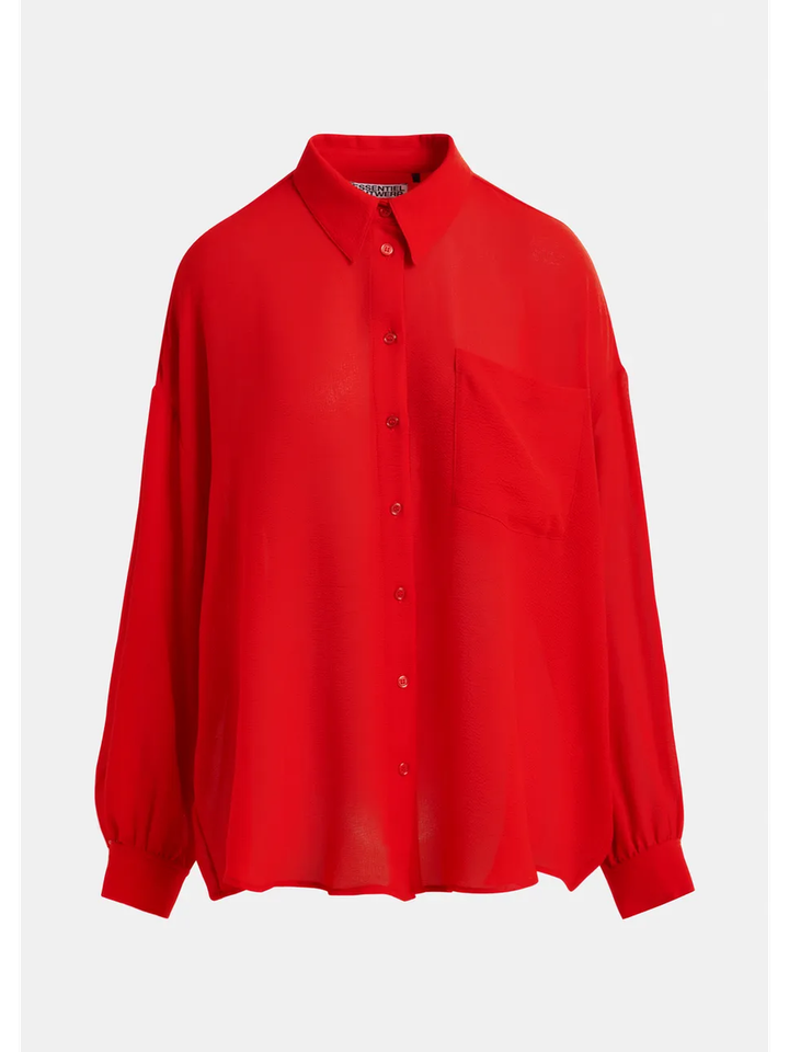 Rode blouse met ruches Ifire Essentiel