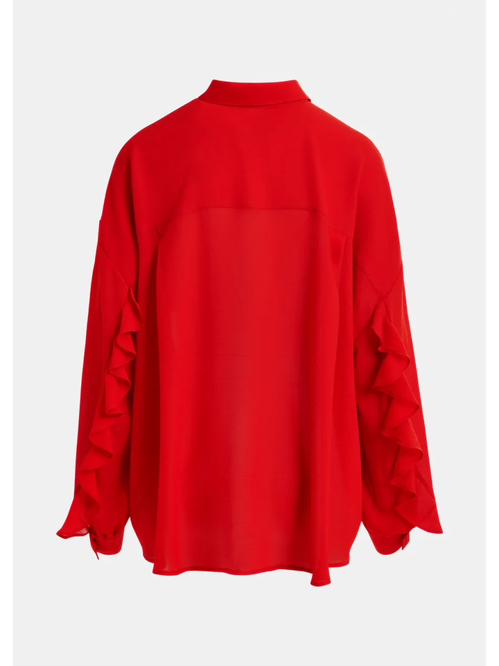 Rode blouse met ruches Ifire Essentiel
