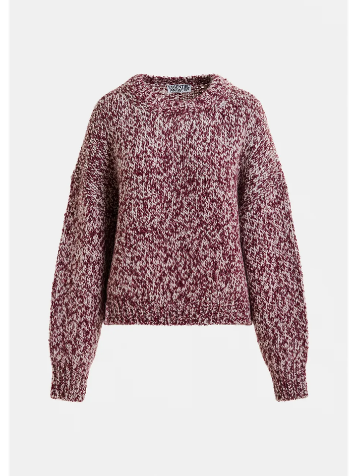 Bordeaux en gebroken wit melange trui Izura Essentiel 