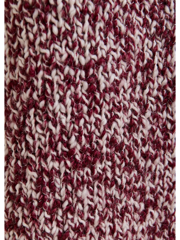 Bordeaux en gebroken wit melange trui Izura Essentiel 
