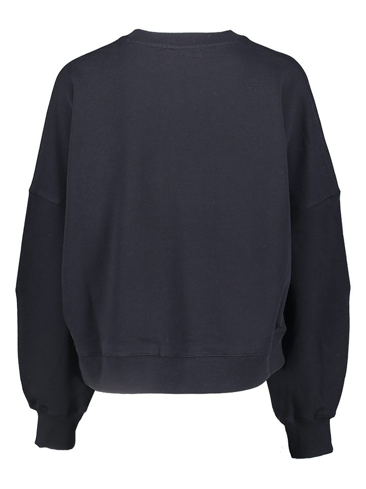 Marineblauwe katoenen sweater met veelkleurige pailletten Ibernatus Essentiel