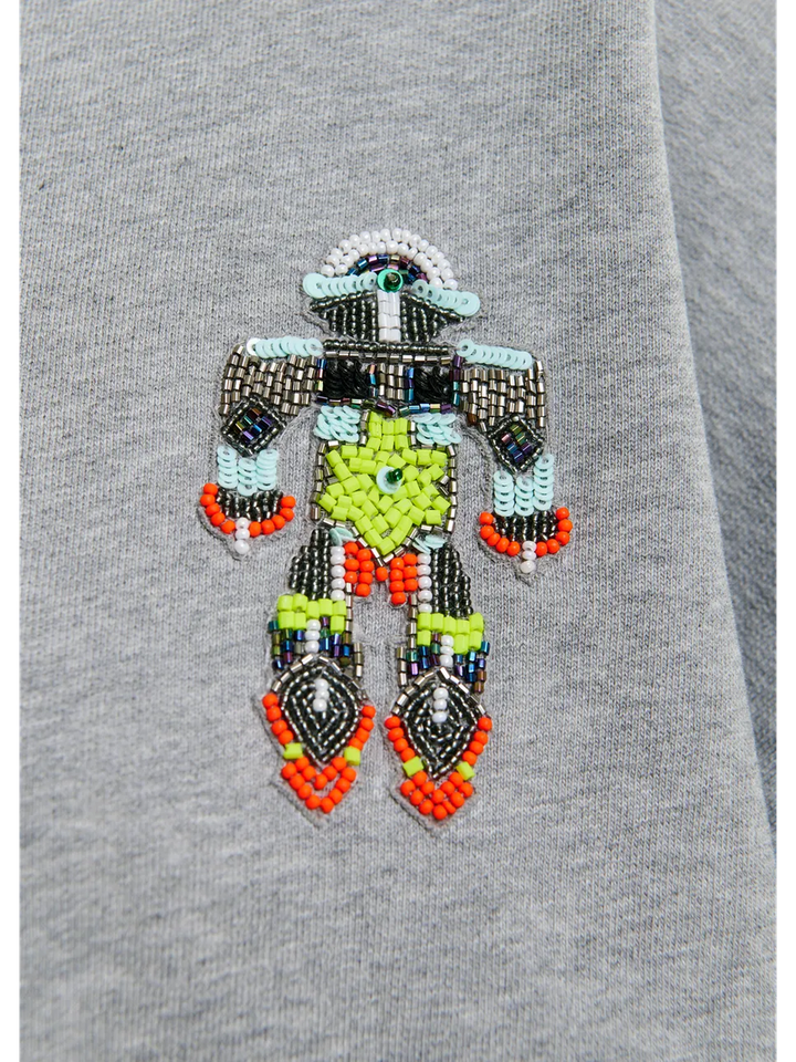 Grijze katoenen sweater met veelkleurige pailletten Ibernatus Essentiel 