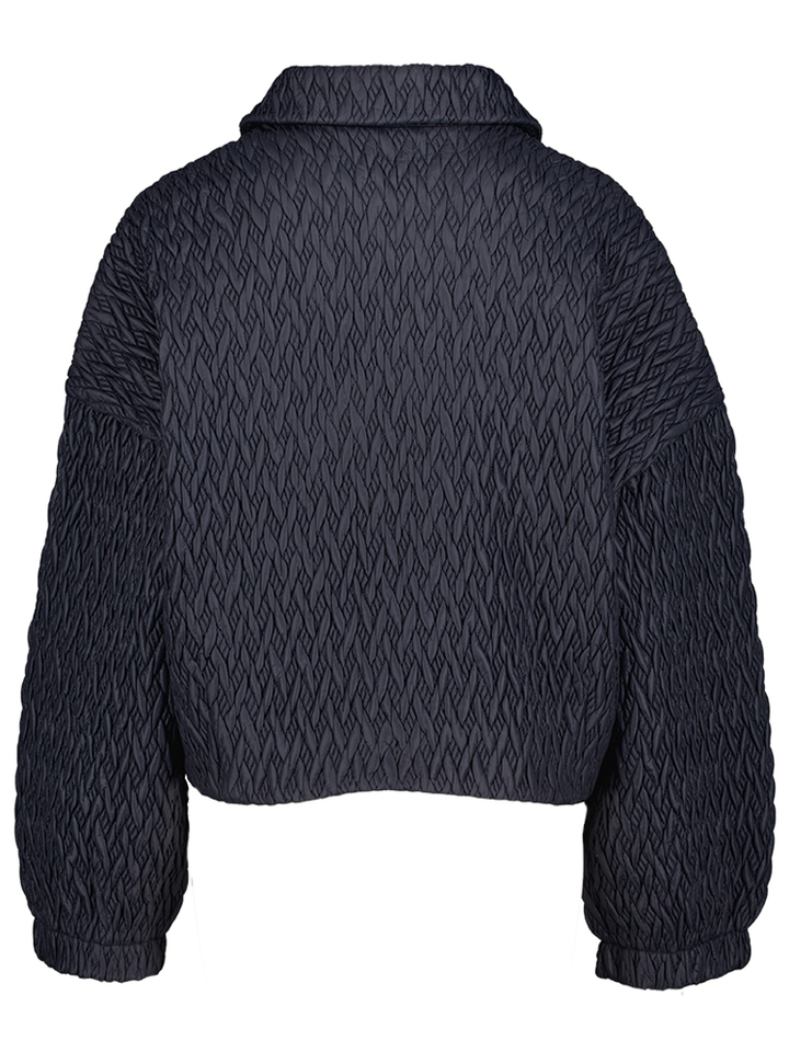 Donkerblauwe bomberjack in faux leer Imille Essentiel