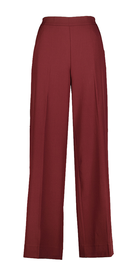 Bordeaux wijde broek met persvouw Izi Essentiel