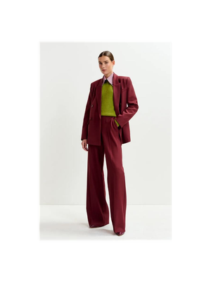 Bordeaux wijde broek met persvouw Izi Essentiel