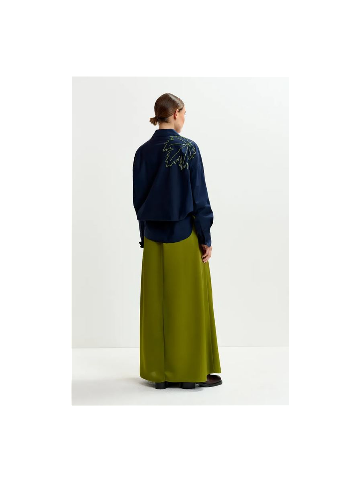 Marineblauw katoenen overhemd met kralen Illegal Essentiel
