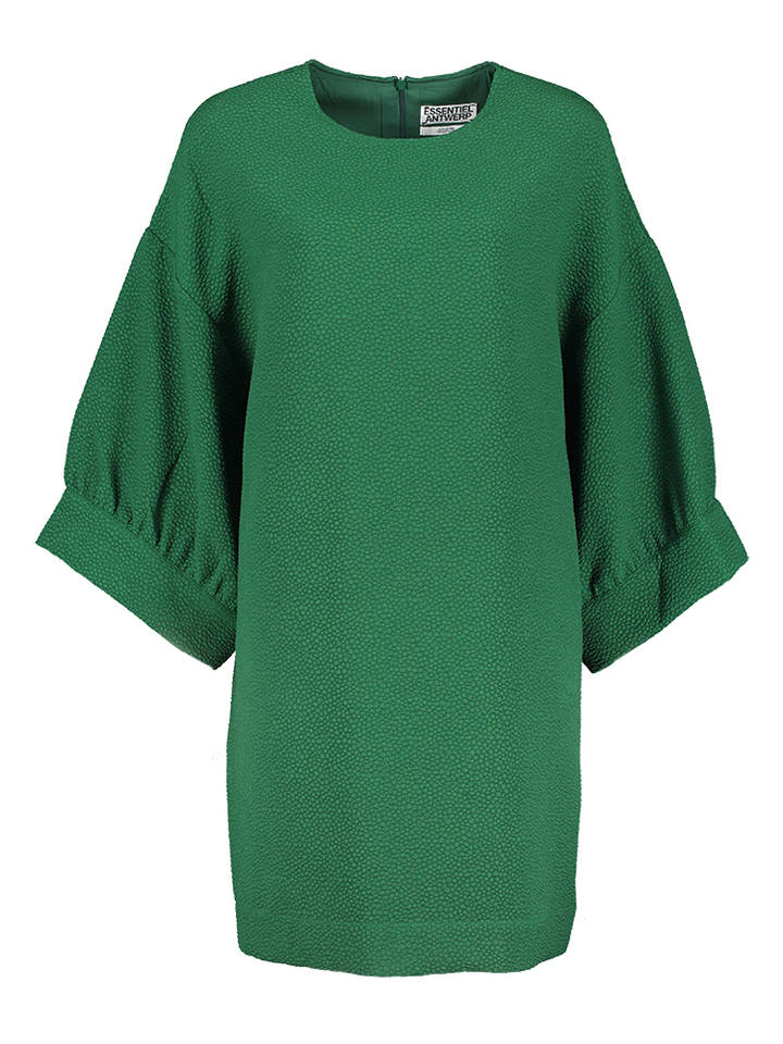 Groene oversized mini-jurk met brede mouwen Insta Essentiel