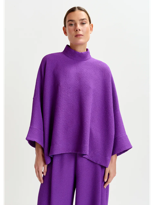 Paarse oversized top met opstaande kraag Iscratch Essentiel