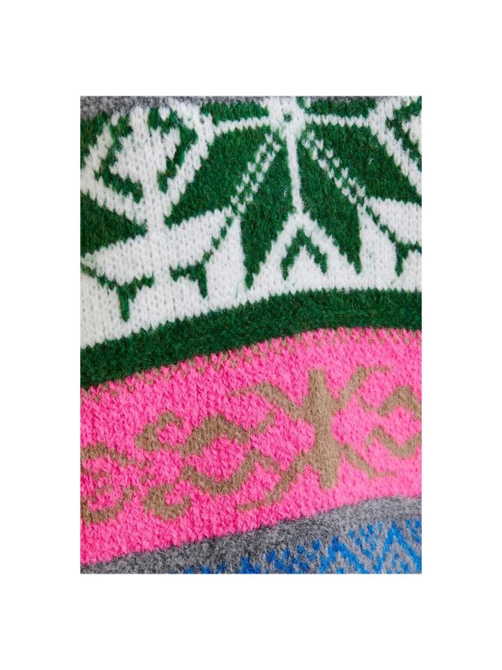 Bordeaux en veelkleurig gemêleerd gebreide trui Irelando Essentiel