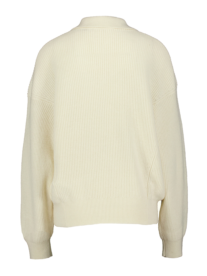 Ecru gebreide polo met speciale knopen Imetal Essentiel 