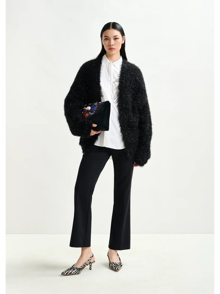 Wit en zilveren katoenen hemdblouse met pailletten Iliza Essentiel