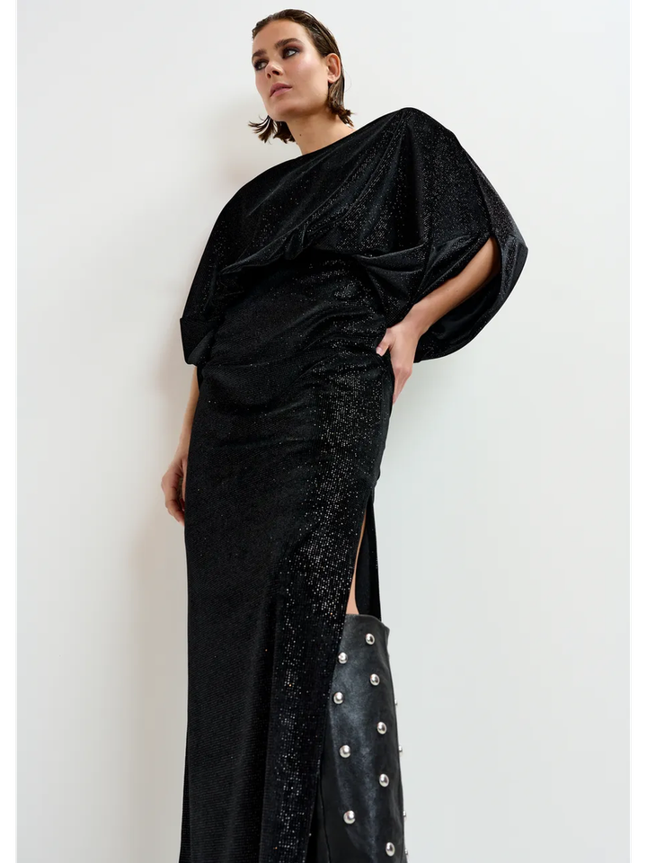 Zwart glitter gala kleed Essentiel