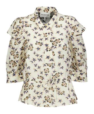 Ivoorkleurige blouse met multicolor print Sonia Munthe