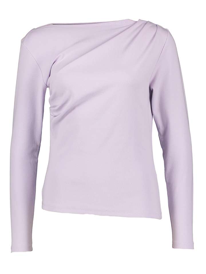 Lila katoenen t-shirt met lange mouwen en ronde hals Elaine Nathalie Vleeschouwer