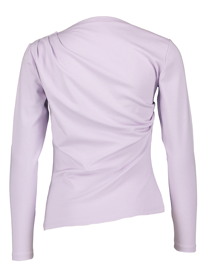 Lila katoenen t-shirt met lange mouwen en ronde hals Elaine Nathalie Vleeschouwer