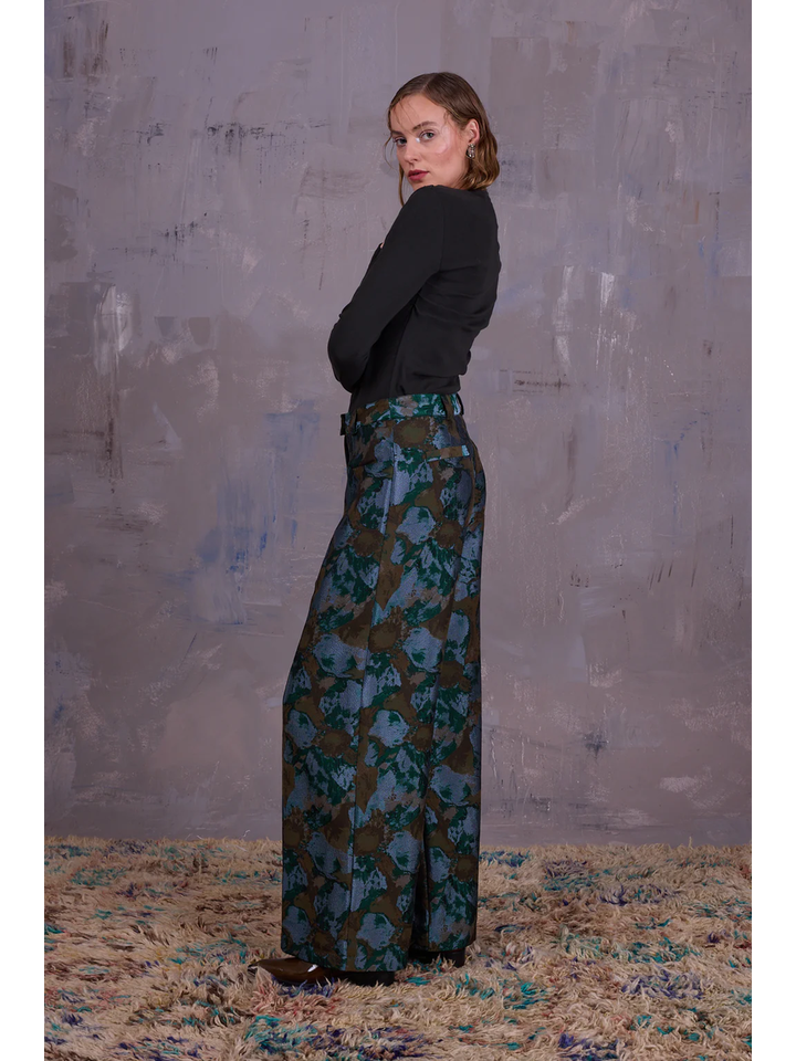 Kaki groene t-shirt met lange mouwen Elaine Nathalie Vleeschouwer