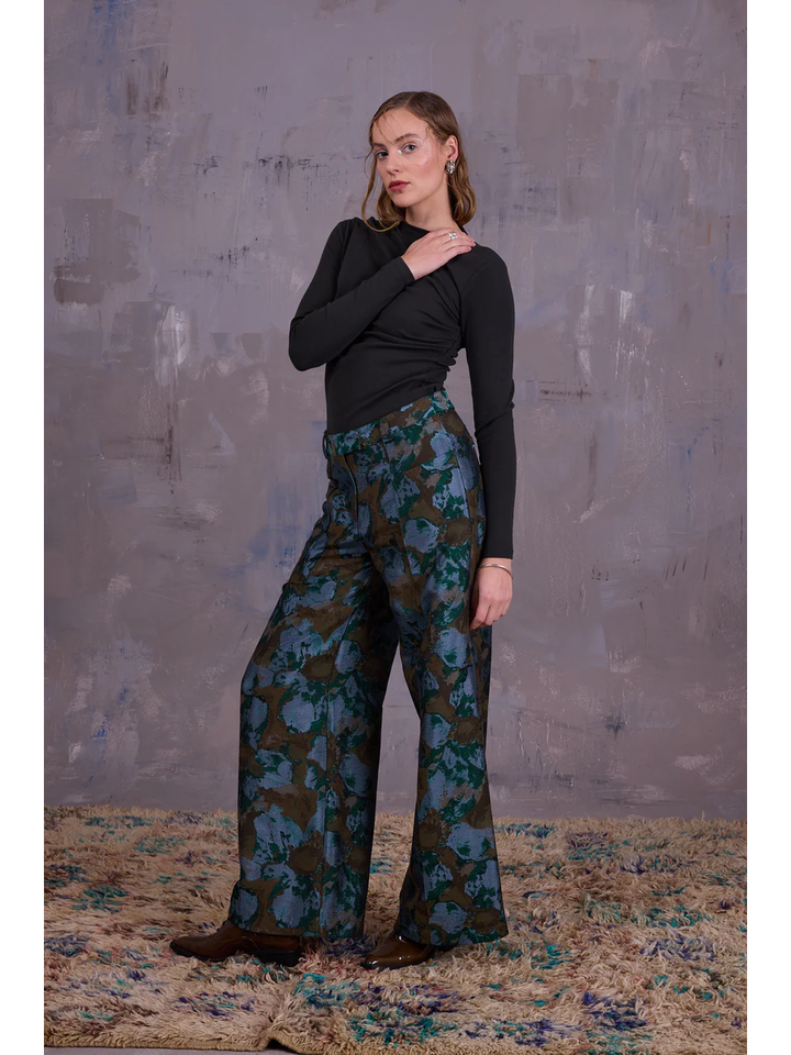 Kaki groene t-shirt met lange mouwen Elaine Nathalie Vleeschouwer