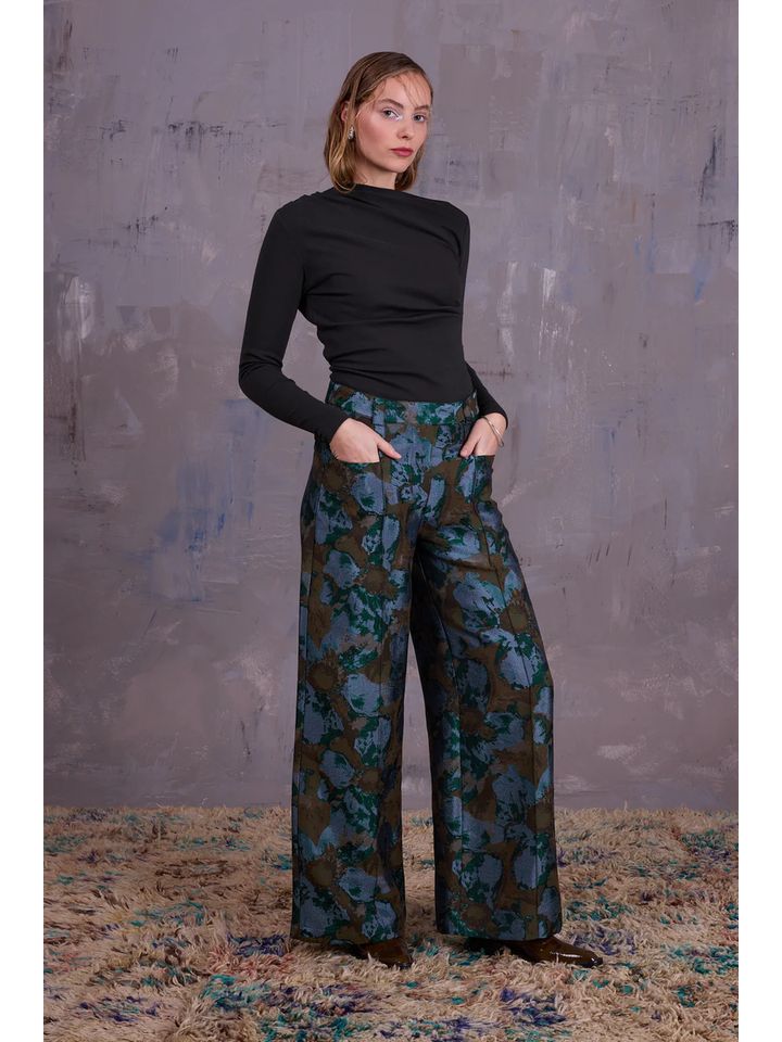 Kaki groene t-shirt met lange mouwen Elaine Nathalie Vleeschouwer