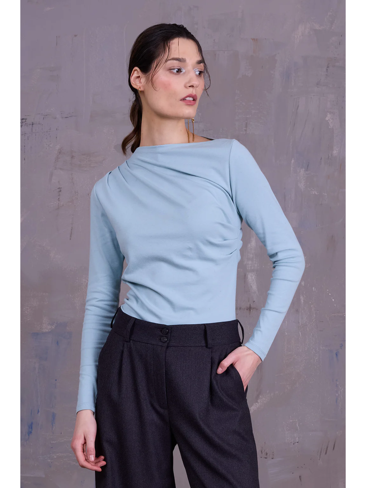 Mintgroene t-shirt met lange mouwen Elaine Nathalie Vleeschouwer