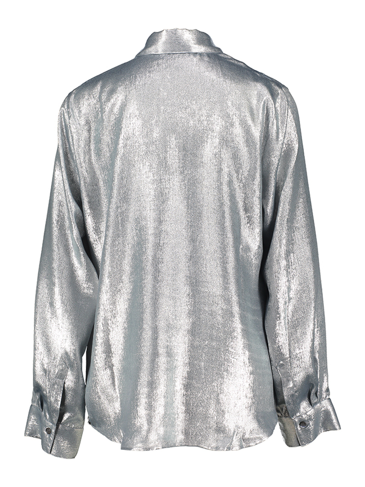 Grijze metallic blouse Godelieve Nathalie Vleeschouwer