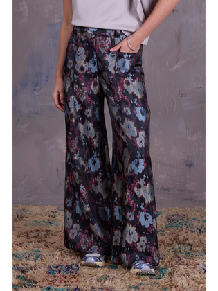 Nathalie Vleeschouwer Multicolor wijde broek in bloemenprint Bolivar
