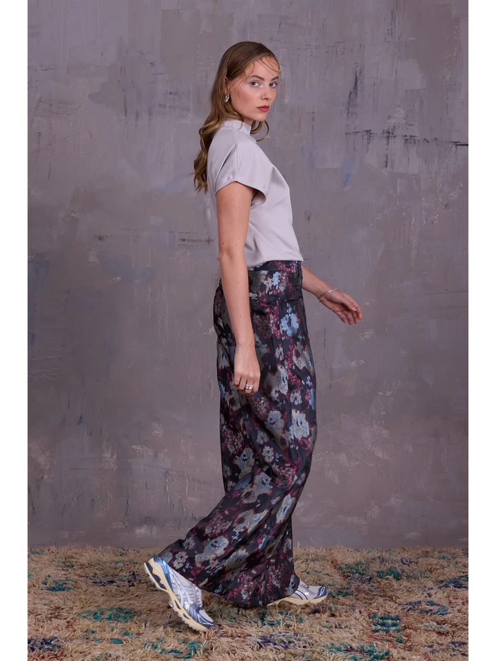 Multicolor wijde broek in bloemenprint Bolivar Nathalie Vleeschouwer 